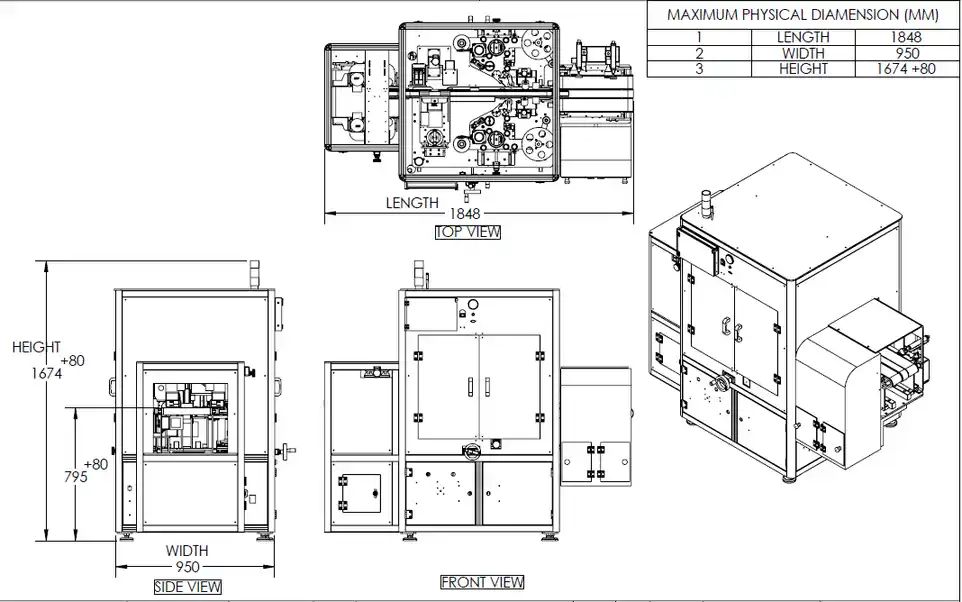 UTO 300 T Technical Drawing View