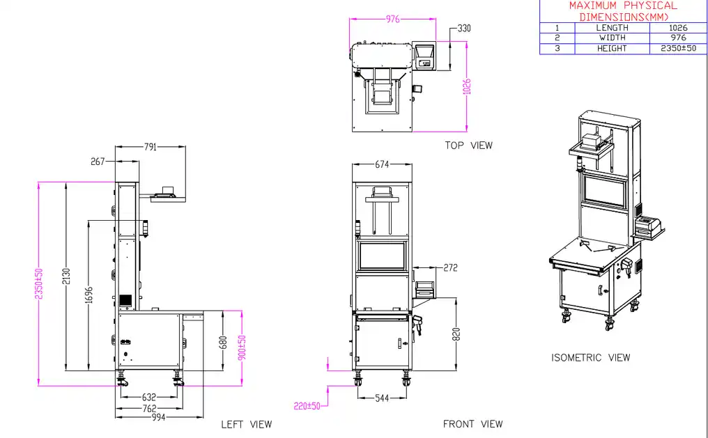 UTO 500 A Technical Drawing View